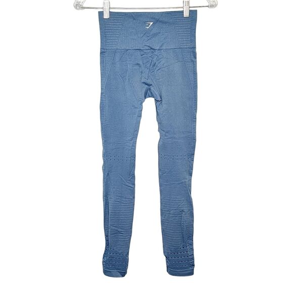 Gymshark Energy Seamless Women's Light Blue Leggings Weightlifting Workout XS - Picture 5 of 9